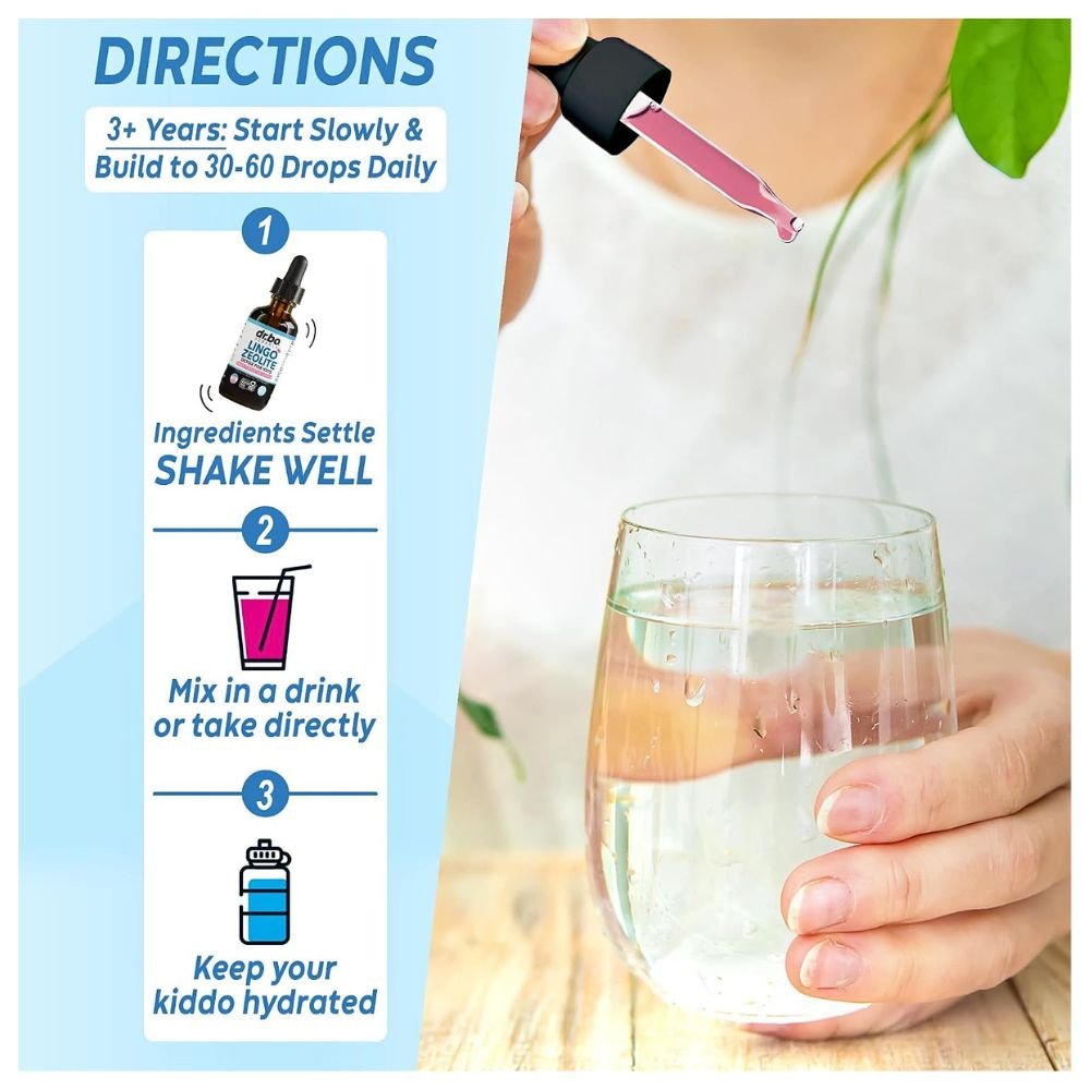 Dr Bo Natural Lingo Zeolite Detox for Kids, Advanced Clinoptilolite With Methylated B12 & D. Speech Supportive Cleanse, 60mls. Exp: 08/2028 - Image 3