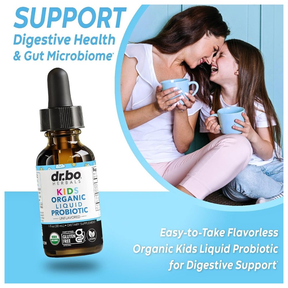 Dr Bo's Organic Probiotic Liquid Drops for kids, Women & Men, 2 Billion CFU. For Digestive Health, Immune Support, Gut Flora Exp: - Image 3