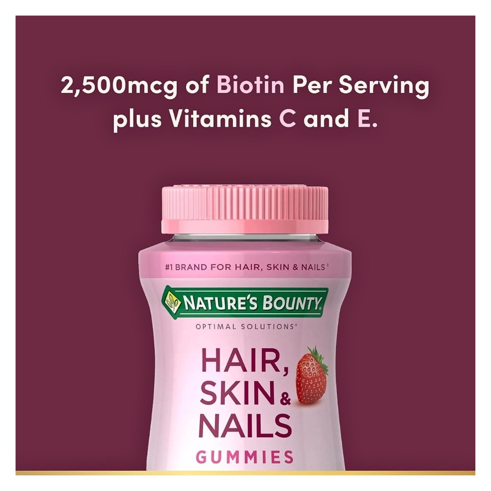 Nature's Bounty Optimal Solutions Hair, Skin & Nails With Biotin & Collagen. For Hair Growth, Skin Care, Nail Growth, 80 Gummies Exp: 06/2027 - Image 4