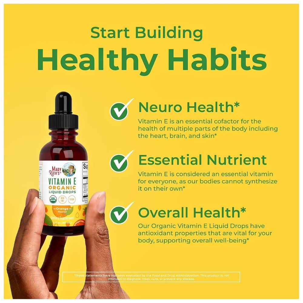 Mary Ruth's Organic Kids Vitamin E (Tocopherol) Drops. For Immune, Bone & Antioxidant Support, 60mls Exp: 05/2027 - Image 4