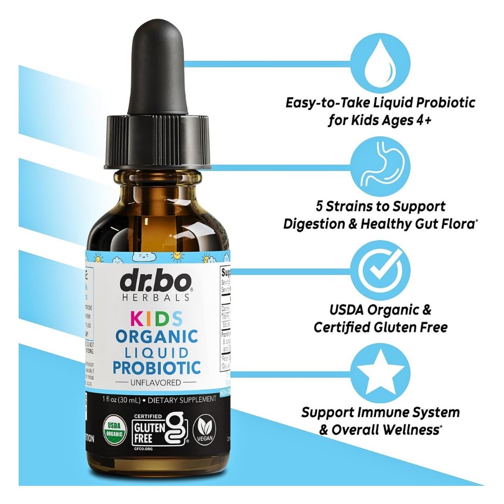 Dr Bo's Organic Probiotic Liquid Drops for kids, Women & Men, 2 Billion CFU. For Digestive Health, Immune Support, Gut Flora Exp: - Image 5