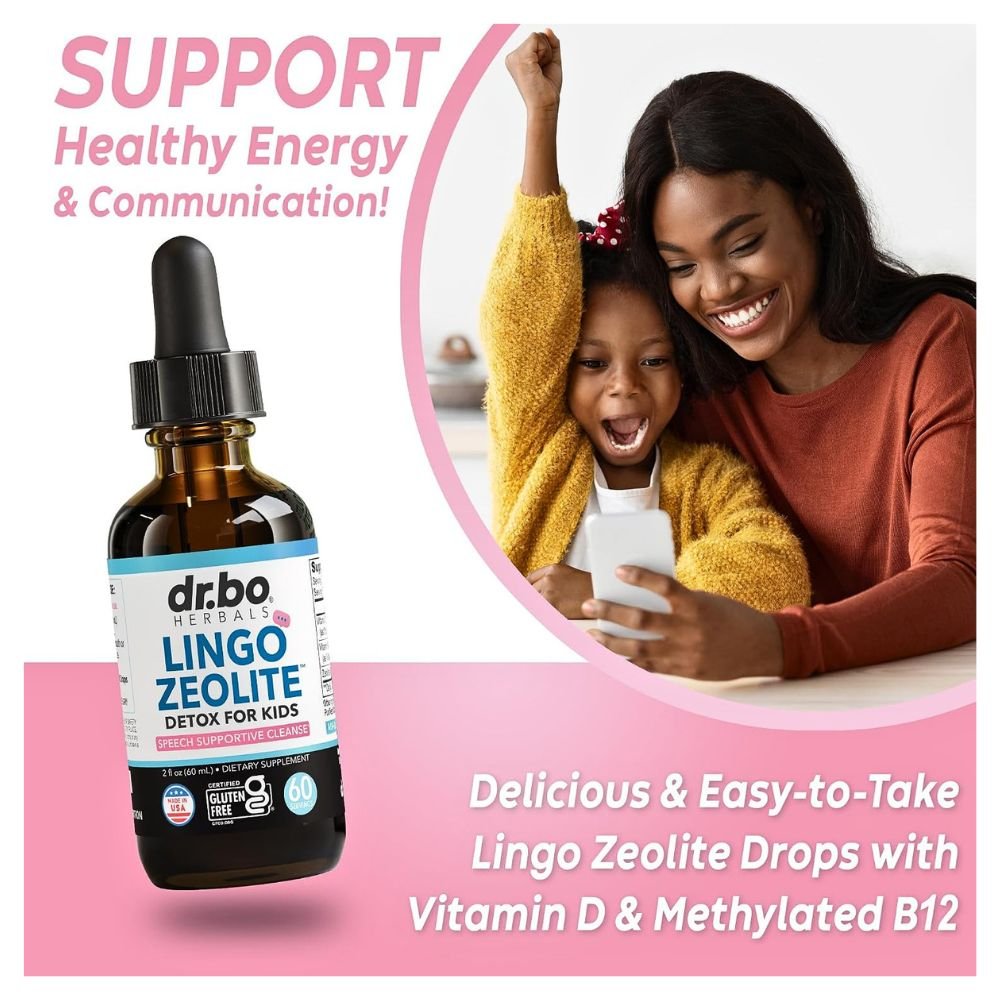 Dr Bo Natural Lingo Zeolite Detox for Kids, Advanced Clinoptilolite With Methylated B12 & D. Speech Supportive Cleanse, 60mls. Exp: 08/2028 - Image 5
