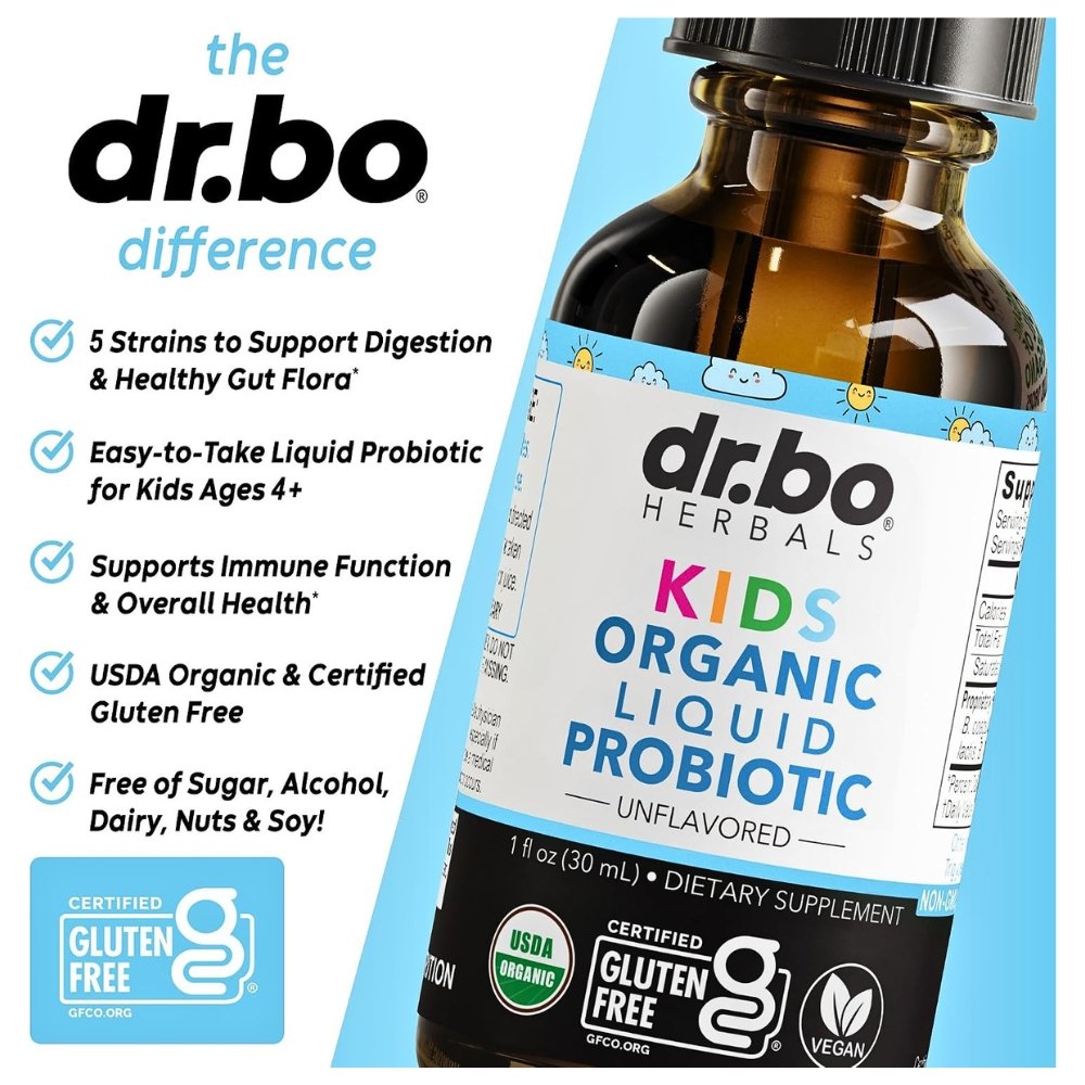 Dr Bo's Organic Probiotic Liquid Drops for kids, Women & Men, 2 Billion CFU. For Digestive Health, Immune Support, Gut Flora Exp: - Image 6