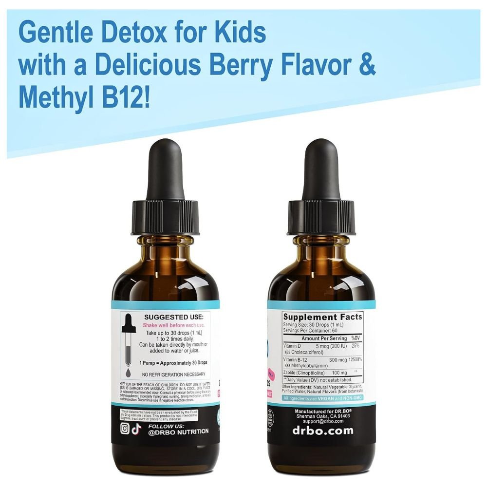 Dr Bo Natural Lingo Zeolite Detox for Kids, Advanced Clinoptilolite With Methylated B12 & D. Speech Supportive Cleanse, 60mls. Exp: 08/2028 - Image 7