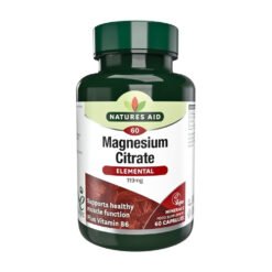 Natures Aid Magnesium Citrate With B6,  750MG. Supports Muscle Relaxation, Bone & Heart Health, Stress Relief.  60 Capsules                                                                         Exp: 06/2028