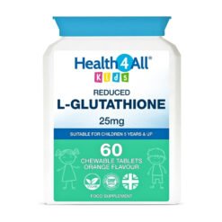 Health4All kids Reduced Glutathione, 25mg. For Antioxidant, Brain, Cognitive & Immune System Support, 60 Chewable tablets.   Exp: 04/2028