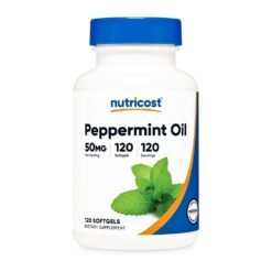 Nutricost Peppermint Oil Softgels, 50MG. For Digestive Support | Bloating Relief | Gut Comfort, 120 Count  Exp: 01/2029