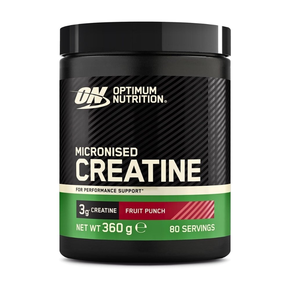 Optimum Nutrition Micronized Creatine Monohydrate Powder, Fruity Punch, 360g- For Muscle Building Support, Improved Exercise Performance & Recovery, Brain Health- 80 Servings Exp: 06/2028