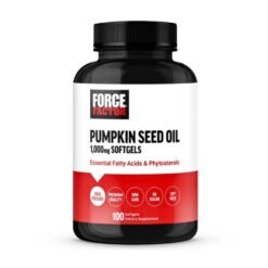 Force Factor Pumpkin Seed Oil 2000mg, Cold Pressed Essential Fatty Acids with Omega 6&9. Hair, Heart & Urinary Health Formula 100 Softgels    Exp: 09/2027