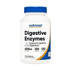 Nutricost Digestive Enzymes With Bromelain, Pancreatin & Papain. For Bloating, Improved Digestion & Nutrient Absorption                                    Exp: 04/2029