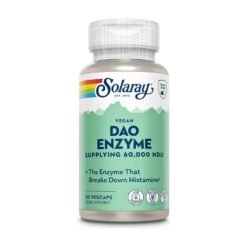 Solaray DAO Enzyme 60000 HDU, Plant Based DAO Enzyme. Histamine Digestion Support,  Enteric Coated,    30 Vegan Capsules                                                                                                                                 Exp: 04/2028