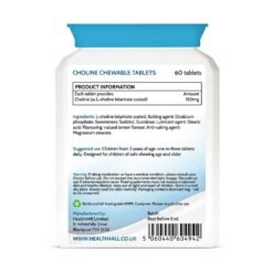 Alternative view of Health4All kids Choline, 150mg. For Focus, Memory, Attention & Nervous System  Support, 60 Chewable tablets.   Exp: 03/2028