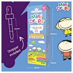 Alternative view of Nature's Aid Vitamin D3 Mini Drops For Infants & Kids 400 IU. For Healthy Bones, Immune System Support, Normal Sleep Rhythms                      Exp: 09/2027