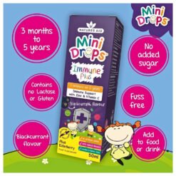 Alternative view of Nature's Aid Immune Support Mini Drops For Kids With Elderberry, Vitamin C, Zinc. Daily Immune Support for Growing Kids, - 50mls.     Exp: 11/2027