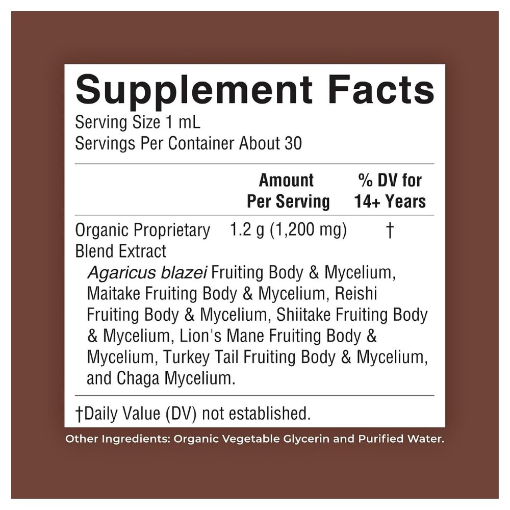 Mary Ruth's Organic Mushroom Complex, Lion's Mane, Turkey Tail Sugar Free. For Energy, Immune Support, Overall Health. 30mls . Exp: 04/2028 - Image 2