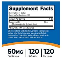 Alternative view of Nutricost Peppermint Oil Softgels, 50MG. For Digestive Support | Bloating Relief | Gut Comfort, 120 Count  Exp: 01/2029