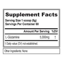 Alternative view of EVL l-Glutamine 5G. For Muscle Recovery, Endurance, Improved Performance, Immune & Gut Health, 300G Powder    Exp: 11/2027