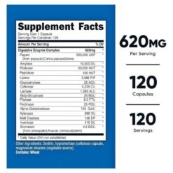 Alternative view of Nutricost Digestive Enzymes With Bromelain, Pancreatin & Papain. For Bloating, Improved Digestion & Nutrient Absorption                                    Exp: 04/2029