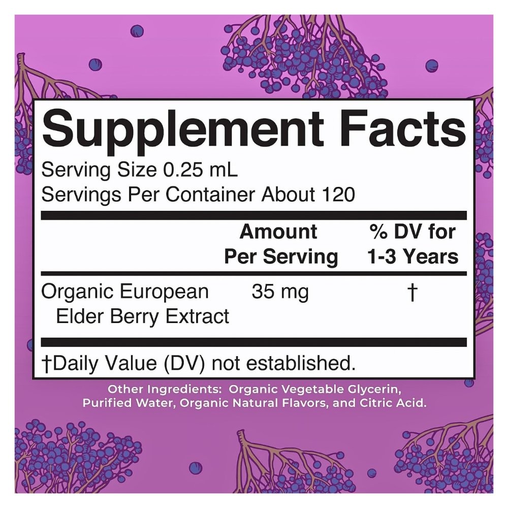 Mary Ruth's Toddler Elderberry Syrup, USDA Organic Elderberry, Kids Immune Support Supplement for Ages 1-3 Years 30mls, Sugar Free Exp: 03/2028 - Image 2