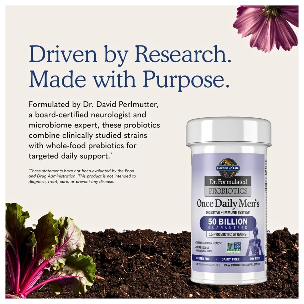 Garden Of Life Dr Formulated Probiotics For Men With Prebiotics, 50 Billion CFU. Supports Digestive Health, Microbiome, Colon, & Immune Health, 30 Count Exp: - Image 3