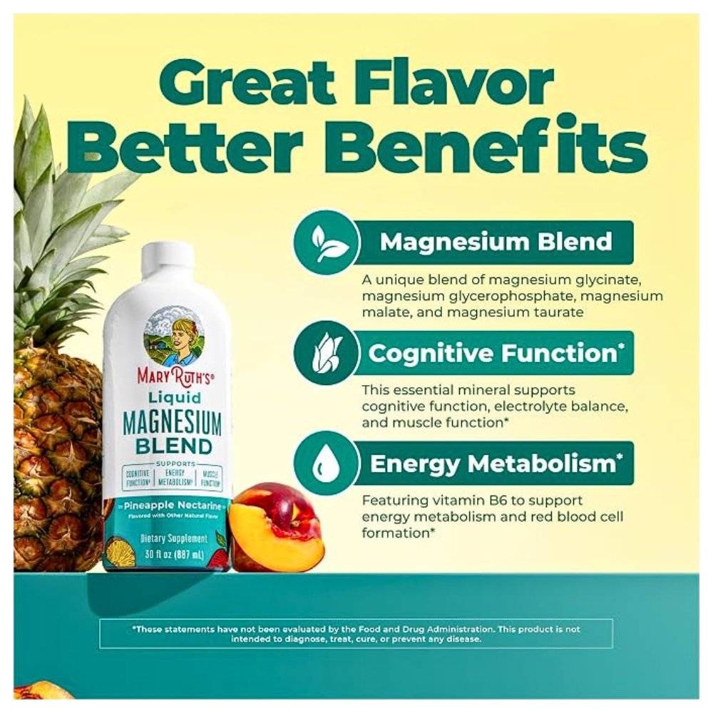 Mary Ruths Liquid Magnesium Blend With Magnesium Bisglycinate, Malate, Taurate & Glycerophosphate, 105MG., Fom Ages 4+. Improves Sleep, Cognitive Function, Electrolyte Balance, Muscle Relaxation, 900mls . Exp: 02/2028 - Image 5