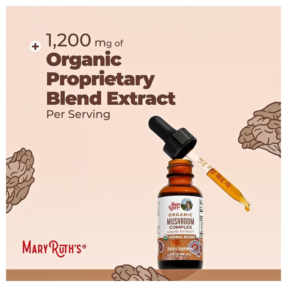 Mary Ruth's Organic Mushroom Complex, Lion's Mane, Turkey Tail Sugar Free. For Energy, Immune Support, Overall Health. 30mls . Exp: 04/2028 - Image 5