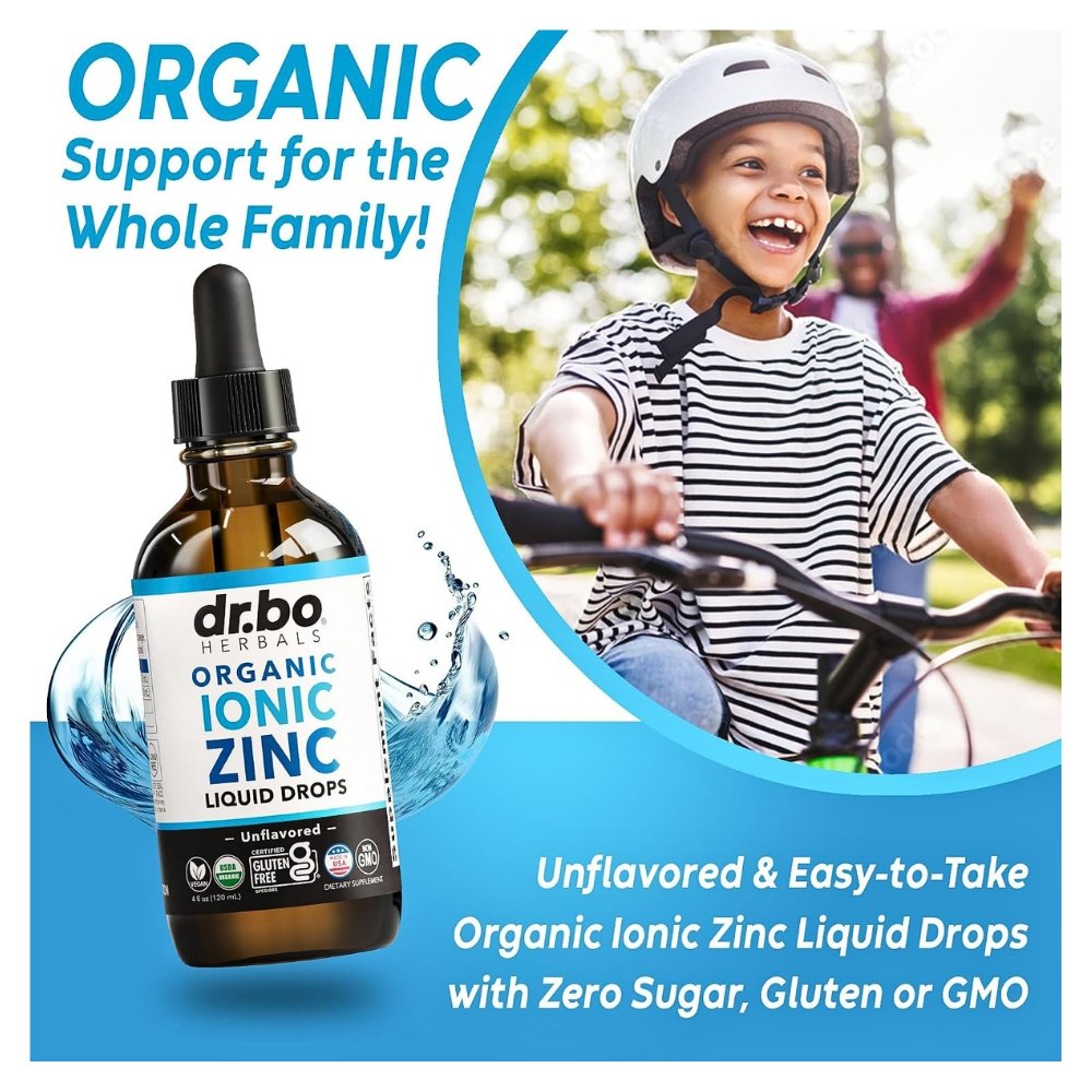 Dr Bo's Organic Ionic Zinc Liquid Drops For Adults & Kids. For Immune Support, Growth & Development, Healthy Skin & Improved wound healing, 120mls Exp: - Image 5