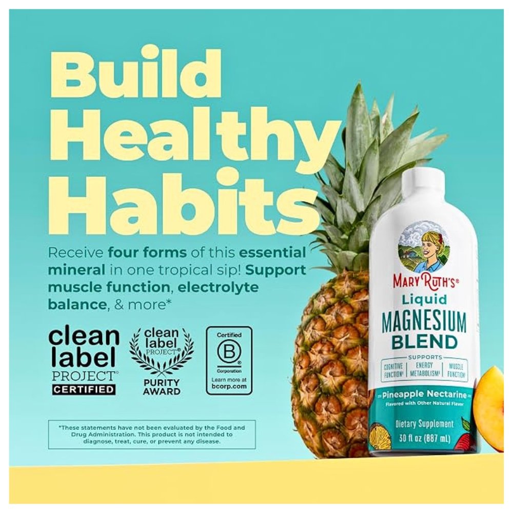 Mary Ruths Liquid Magnesium Blend With Magnesium Bisglycinate, Malate, Taurate & Glycerophosphate, 105MG., Fom Ages 4+. Improves Sleep, Cognitive Function, Electrolyte Balance, Muscle Relaxation, 900mls . Exp: 02/2028 - Image 6