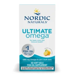 Nordic Naturals Ultimate Omega 3 Fish Oil, High Strength, 1,280mg . Advanced Brain, Heart, & Antinflammatory Support  60 Lemon Softgels                                                        Exp:02/2029