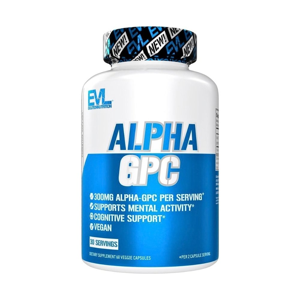 EVL Alpha GPC 600mg Nootropic Brain Supplement. Supports Cognitive Function, Focus & Mental Performance , 60 Capsules Exp: 05/2028