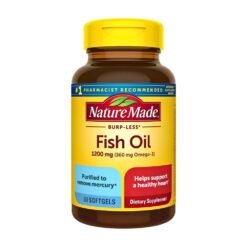 Nature Made Omega 3 Fish Oil, Burpless, 1,200mg. Support For Heart, Brain, Eye & Optimal Wellness,     60 Softgels                                                        Exp: 03/2029