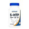 Nutricost 5-Hydroxytryptophan (5-HTP), 200mg. For Improved Mood, Sleep Quality & Appetite Control,   120 Capsules     Exp: 02/2029