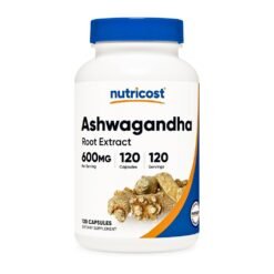Nutricost Ashwaghandha Root, 600MG. For Stress & Anxiety Relief, Focus, Memory.   120 Capsules            Exp : 05/2029