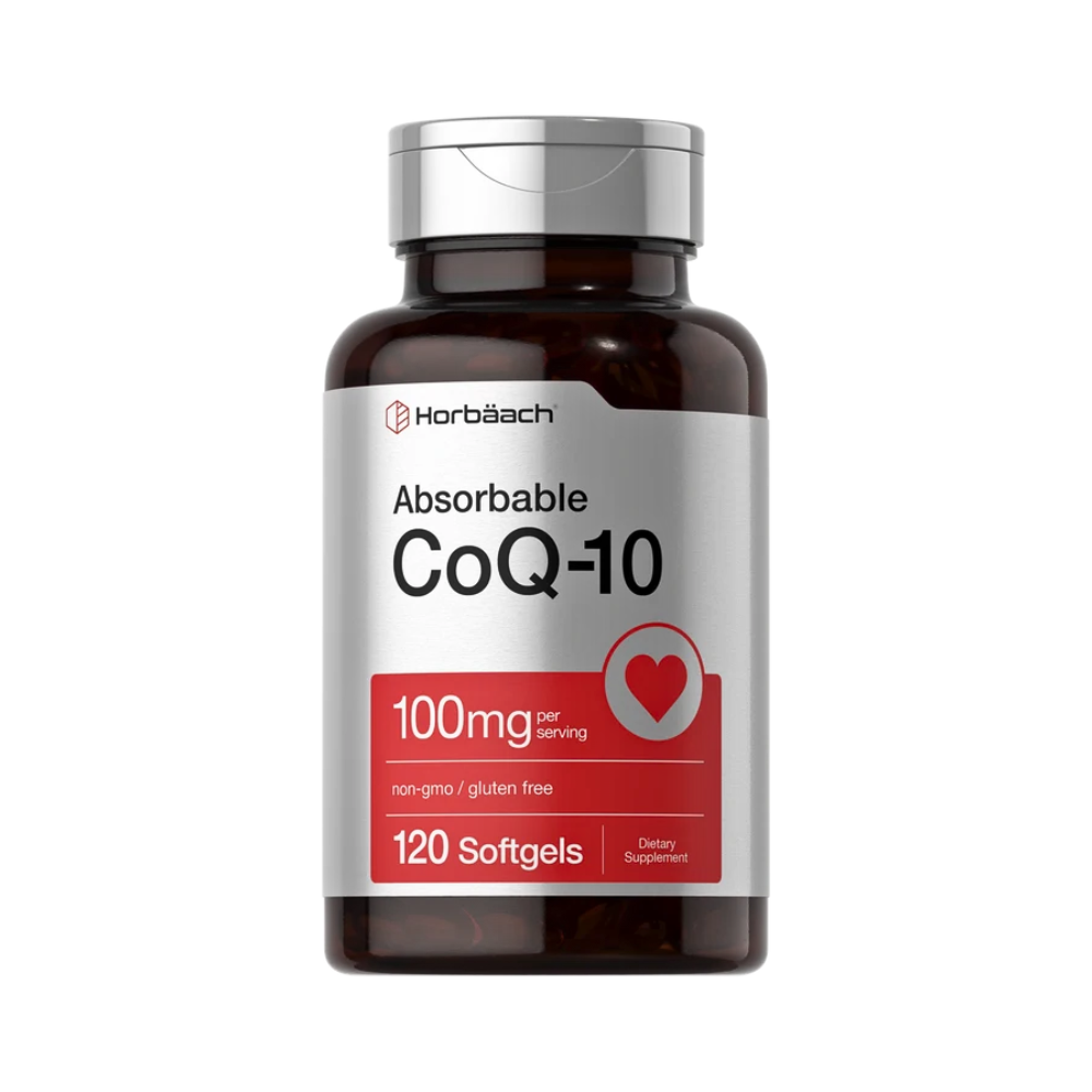 Horbaach Highly Absorbable COEnzyme Q-10 With Black Pepper Extract, 100MG. -Supports Heart Health, Well Aging- 120 Quick release Softgels Exp: