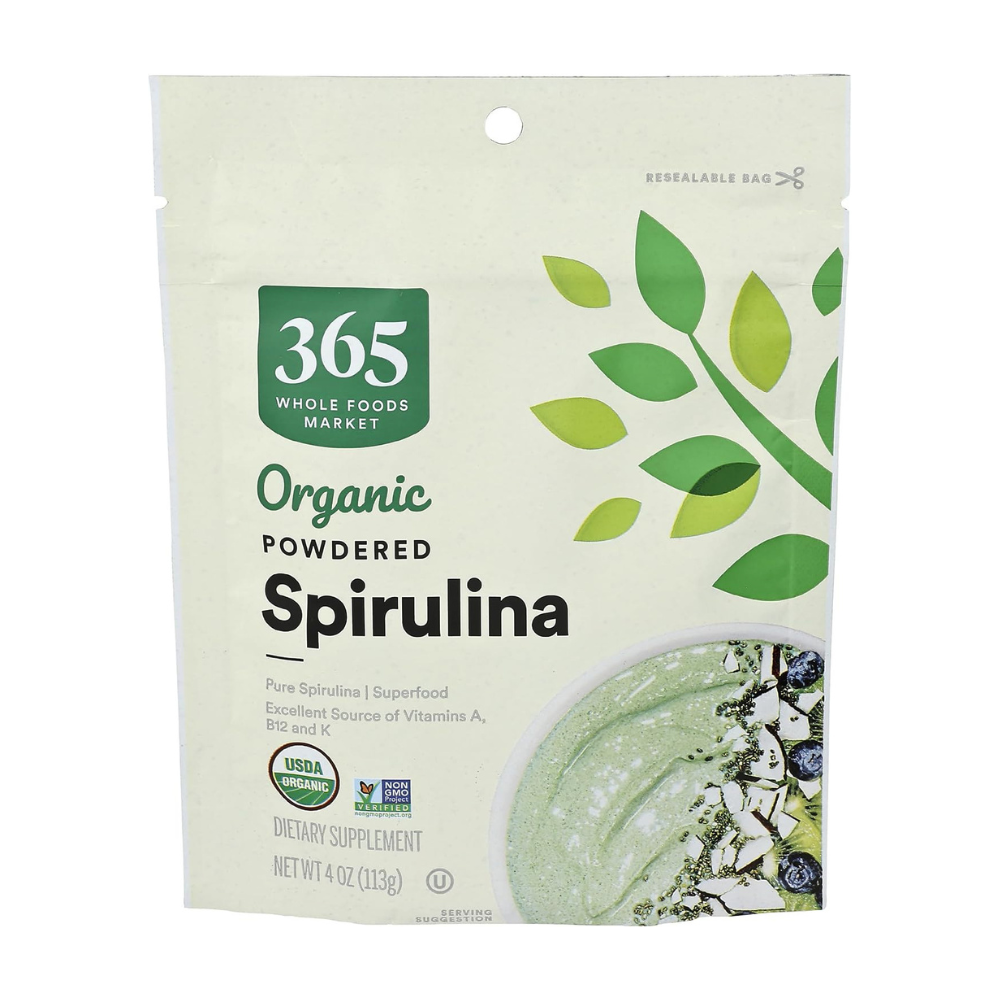 365 Whole Foods Market Organic Spirulina Superfood, 3000mg. Detoxification, Antioxidant, Blood Pressure Support, Healthy Skin, . 118G Exp: 01/2028
