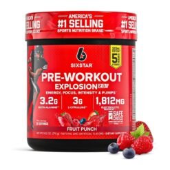 Six Star Pre-Workout Powder 2.0 , Energy Drink Mix For Men & Women. For Increased Energy, Endurance & Stamina.        Fruit Punch,    30 Servings.                                         Exp: 01/2028
