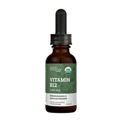 Earth Harmony Naturals Sublingual Methylcobalamin (Vitamin B12), 2,500mcg. For Low Energy & Fatigue, Nerve Support, 30mls     Exp: 12/2027