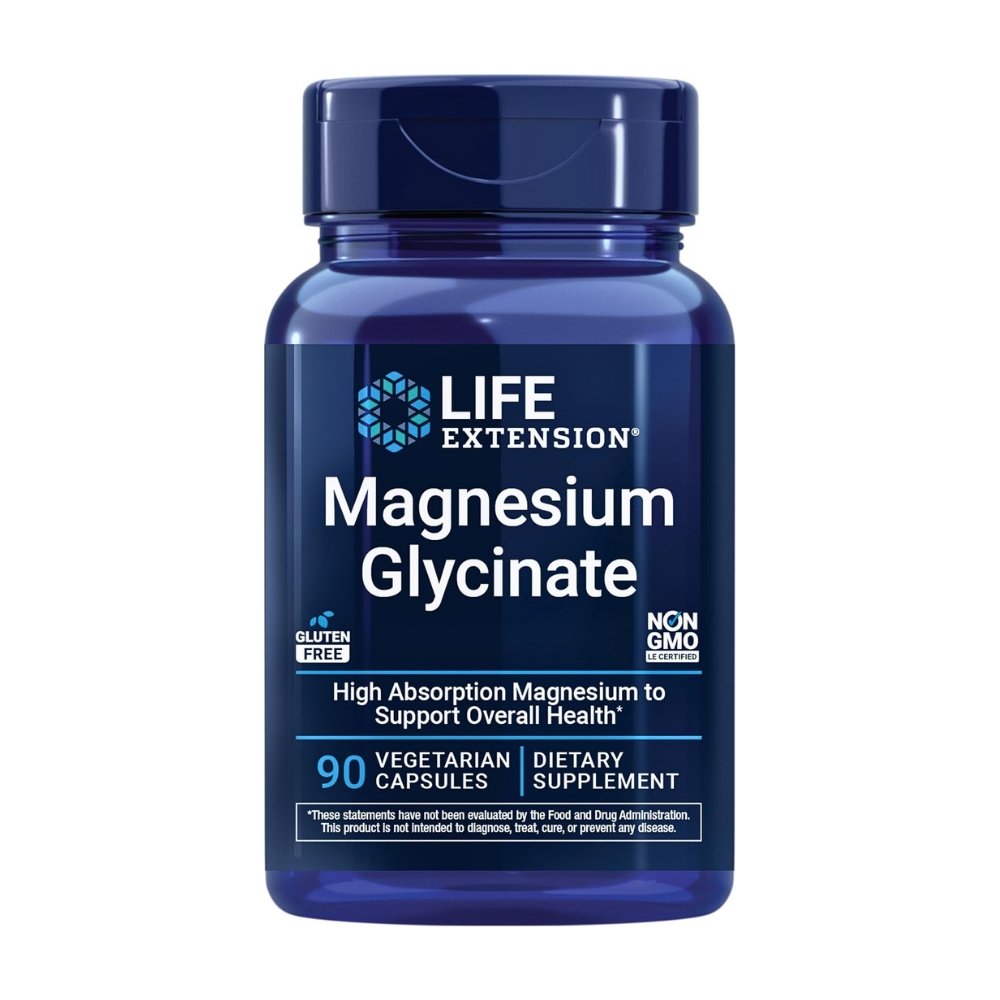 Life Extension Magnesium Glycinate, 105MG. For Blood Pressure Control, Restful Sleep, Bone Health, 90 Capsules. Exp: 06/2028
