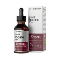 Horbaach Iodine Liquid Drops, 150MCG, With Potassium Iodide. For Thyroid Support, Improved Energy. 59mls      Exp: 02/2028