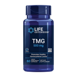 Life Extension Trimethyl Glycine, 500MG. Supports Liver Function, Heart Health, Homocysteine Levels,  60 Caps|    Exp:  05/2028