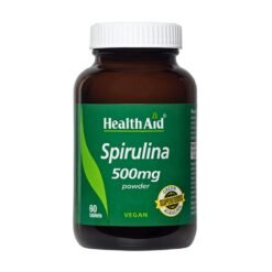Health aid Spirulina, 500mg Powder. Detoxification, Antioxidant, Blood Pressure Support, Healthy Skin, Superfood,  60 Tablets    Exp: 04/2029