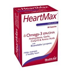 Health Aid HeartMax with CO-Q10, Taurine, Omega 3.  Support For Stress, Mood, Energy, Cognitive Function.    120 Capsules.                                                 Exp: 02/2029