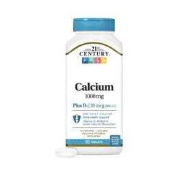 21ST Century Calcium & Vitamin D3, 1000MG with 400IU.  Support For Bone Health, Strong Teeth, Muscle & Nerve Function, 90 Tablets                                            Exp: 04/2029