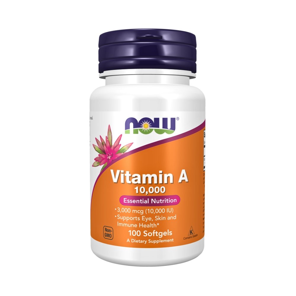 Now Foods Vitamin A 120,000 IU (3000mcg). For Eye Health, Immune Support, Essential Nutrition, 100 Softgels Exp: 03/2028