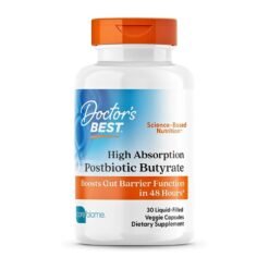 Doctor's Best Postbiotic Butyrate, Tributyrin, 300MG. For Gut Health,  Intestinal Barrier Support, Microbiome Support   30 Liquid Capsules     Exp: