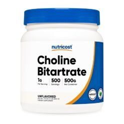 Nutricost Choline Bitartrate, 400MG.  Supports Memory & Learning, Brain & Nerve Health,  Cell Function,   -500G         Exp: 01/2029