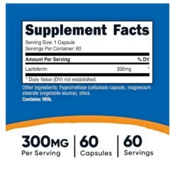 Alternative view of Nutricost Lactoferrin, 300MG.   Helps Regulate Gut Health, Supports Iron & Immune System Function.   60 Capsules            Exp : 04/2029