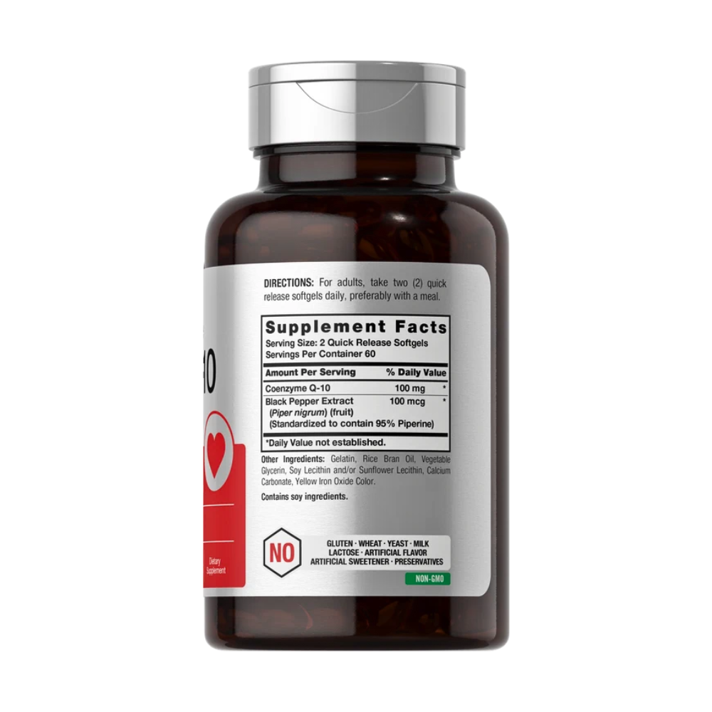Horbaach Highly Absorbable COEnzyme Q-10 With Black Pepper Extract, 100MG. -Supports Heart Health, Well Aging- 120 Quick release Softgels Exp: - Image 2