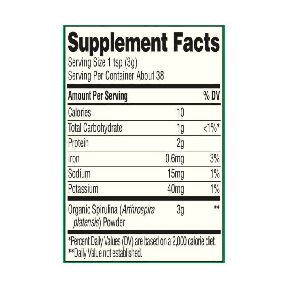 365 Whole Foods Market Organic Spirulina Superfood, 3000mg. Detoxification, Antioxidant, Blood Pressure Support, Healthy Skin, . 118G Exp: 01/2028 - Image 2