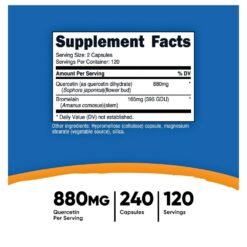 Alternative view of Nutricost Quercetin With Bromelain, For Allergies, Respiratory Health & Immune Support  240 Capsules.                                                                     Exp: